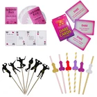 Забавный соломинка в виде пениса баннер для мальчишника на девичвечерние, товары для невесты, девичник, конфетти