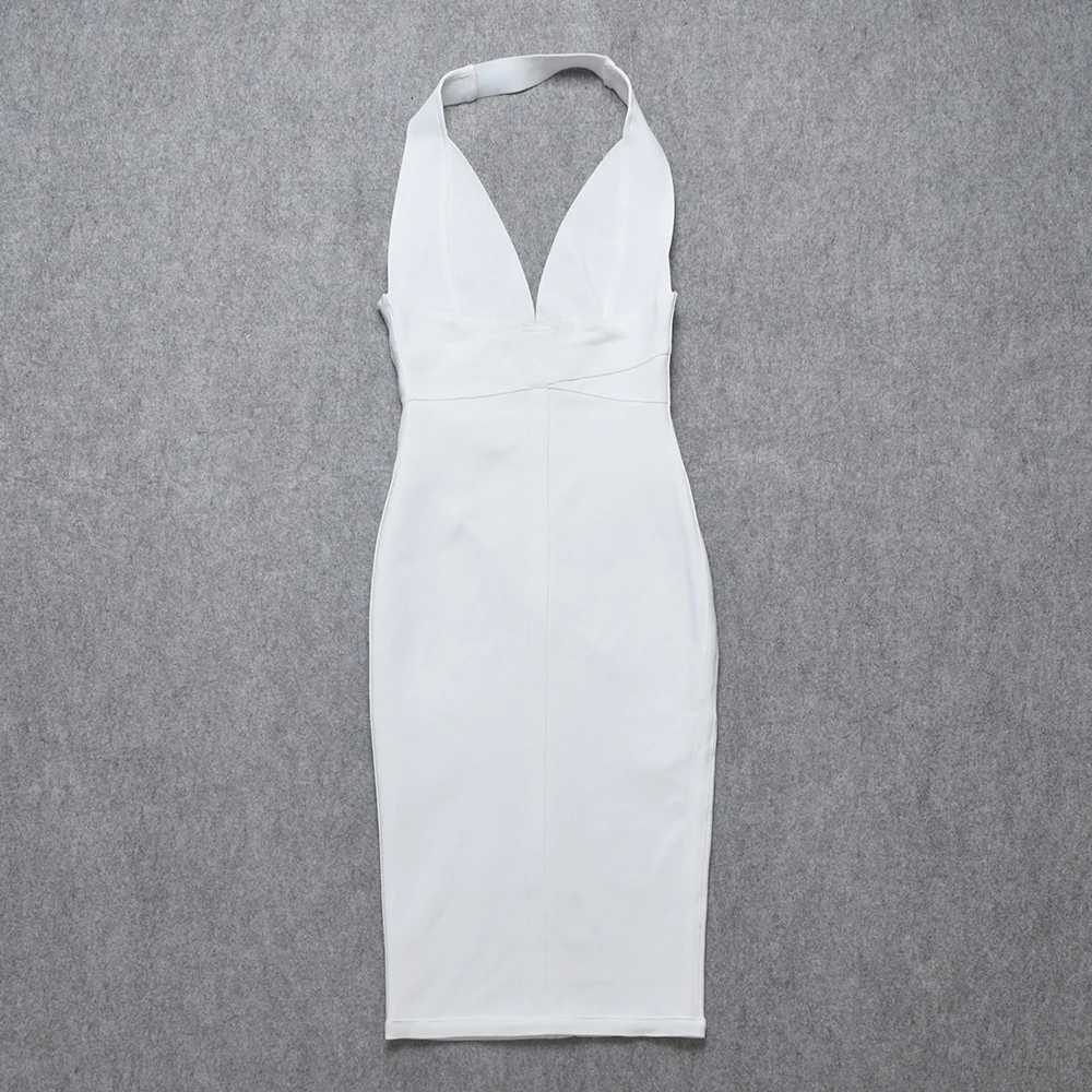 Белый повод глубоким v образным вырезом без рукавов 2019 Для женщин Новые Высокое