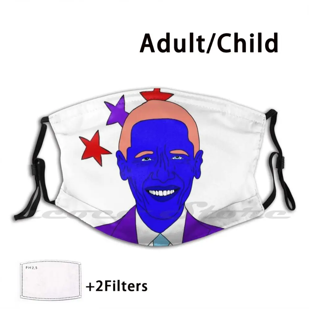 

Синяя Маска Обамы тканевый многоразовый Печатный Фильтр моющийся Degas Pont Sdp Sabs Designs политика