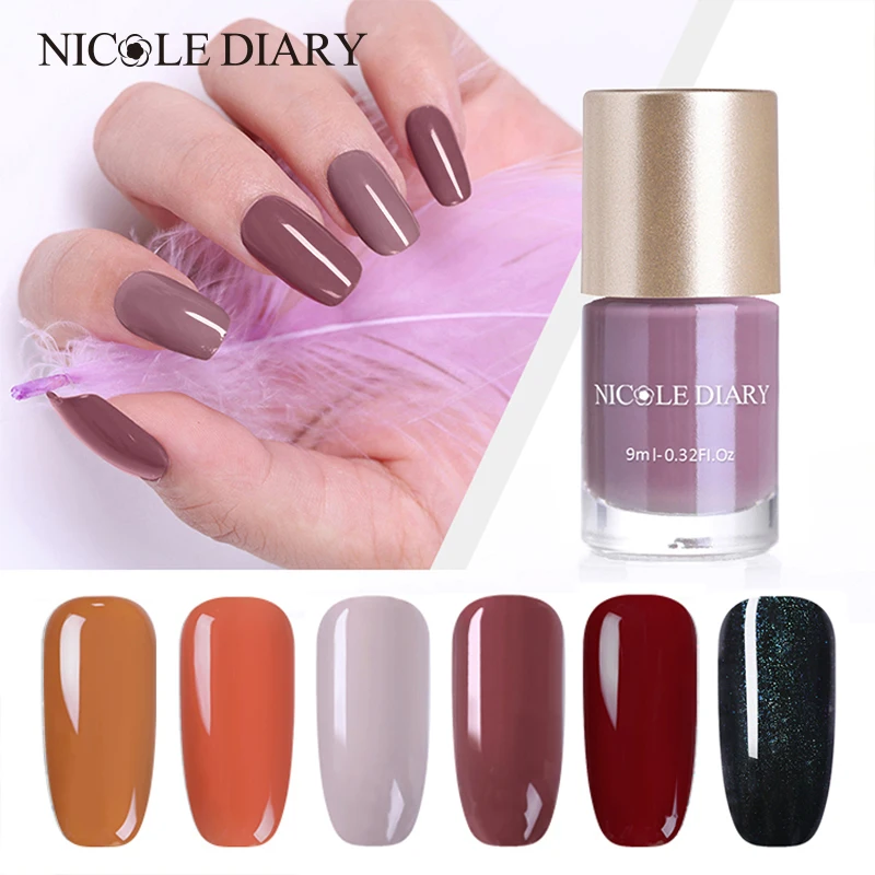 Матовый лак для ногтей NICOLE DIARY 9 мл серия телесных лаков дизайна цветной