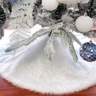 Белая юбка на рождественскую елку, украшения для дома, плюшевый ковер из искусственного меха на рождественскую елку, рождественский подарок