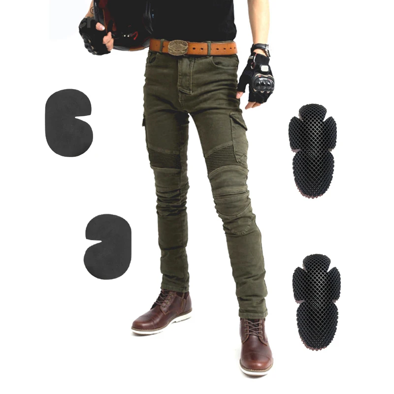 

Motorcycle Jeans 2021 jes-06 green jeans Leisure motorcycle jeans pants of locomotive riding moto pants