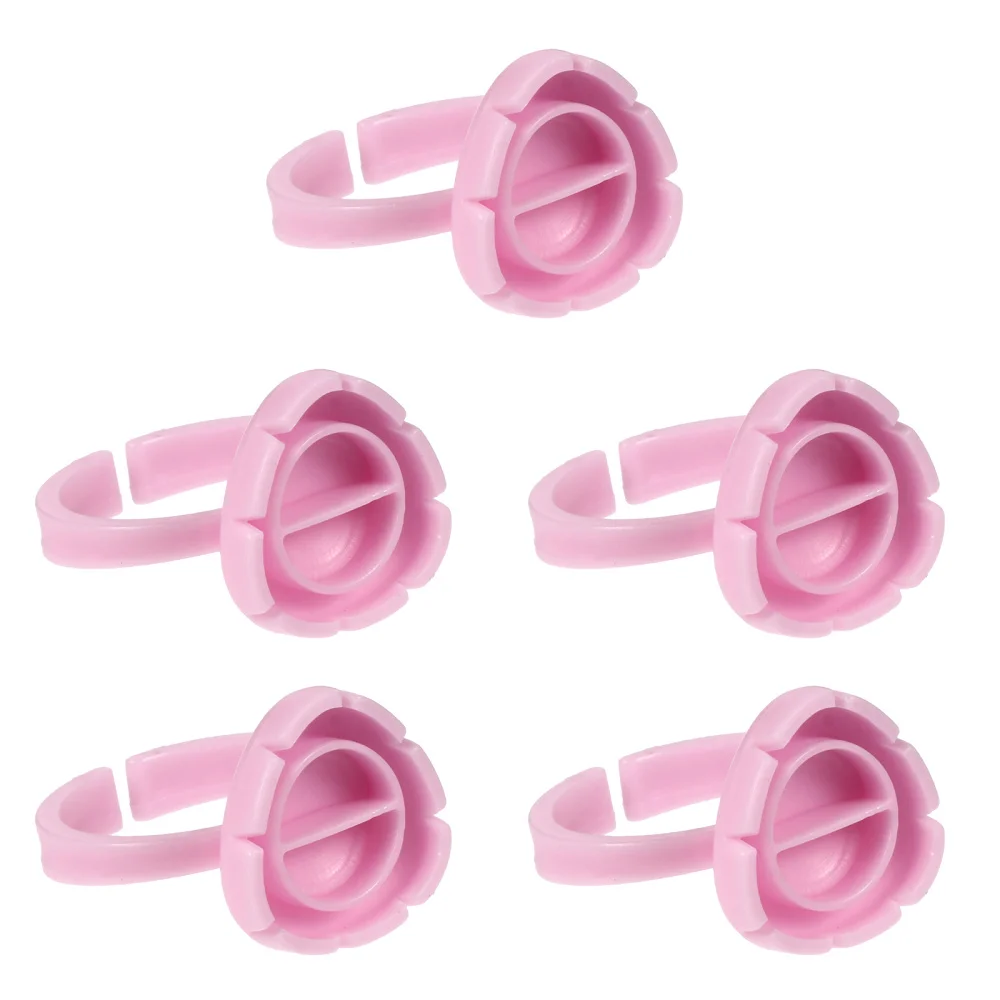 

100pcs Eyelash Extension Pigment Cup Ring Embroidered Ring Cup Makeup Supplies