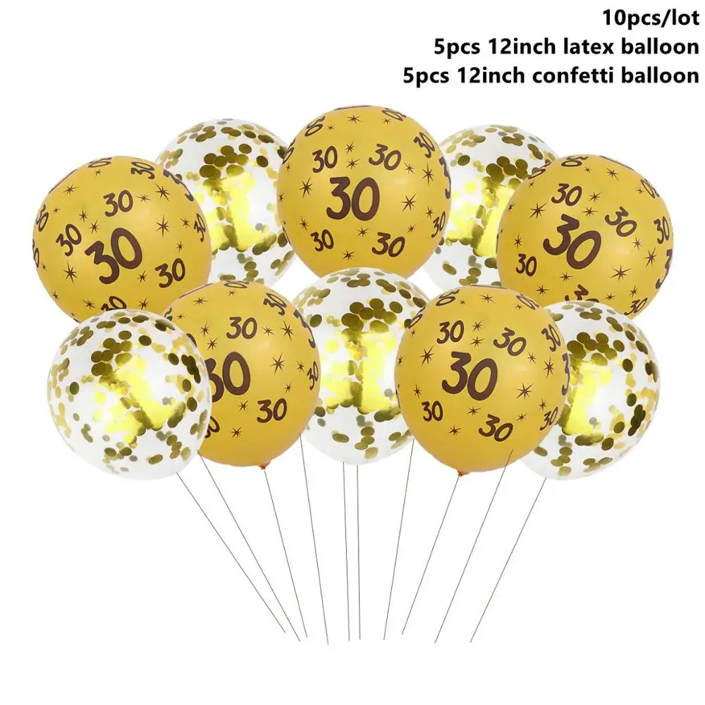 30th Balloons 2 Taoup черная Золотая бумага 30 одноразовая посуда на день рождения 30-й декор с днем рождения Декорации для взрослых одноразовая посуда для вечеринок - Цвет: 30th Balloons 2