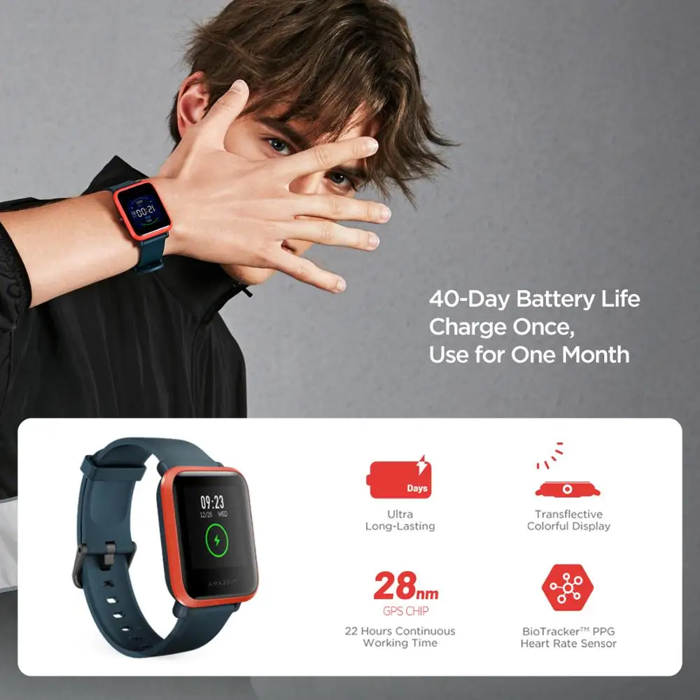 Amazfit Bip S Smartwatch 5ATM GLONASS Smart Watch waterproof built in GPS for Android iOS Phone |