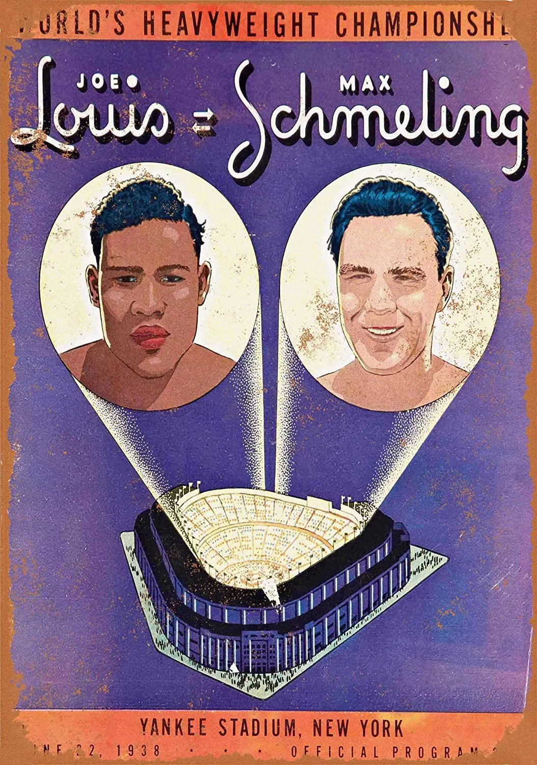 

SIGNCHAT 1938 Louis Vs. Schmeling Metal Tin Sign Inches
