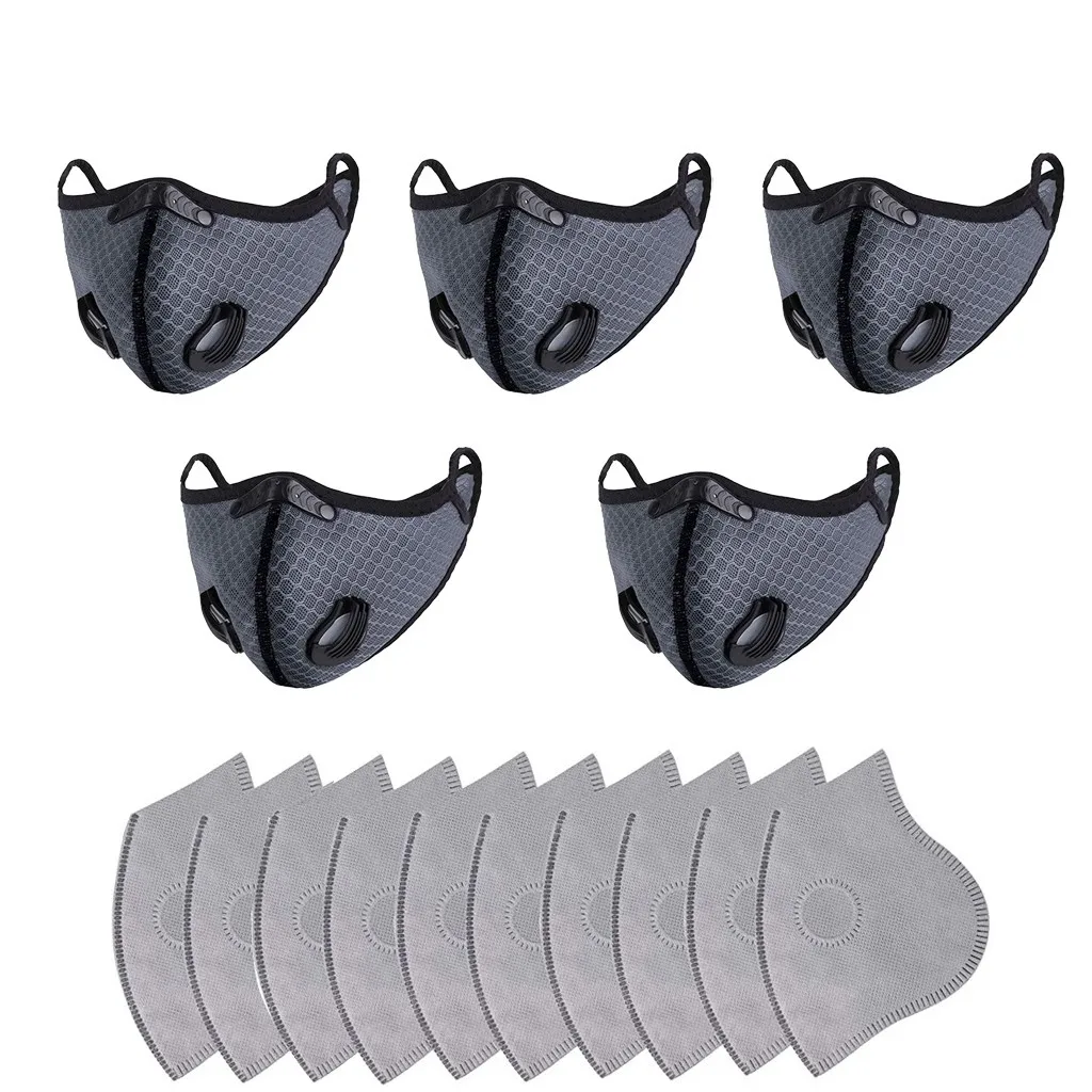 5 шт. многоразовый респиратор с активированным углем 10 фильтров|Защита экрана| |