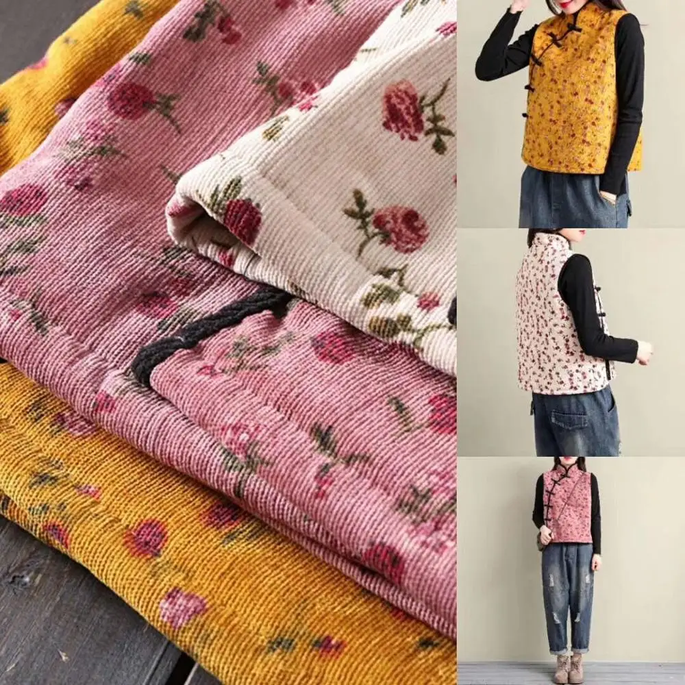 Литературный ретро зима новый стенд воротник swashplate пряжки цветочный плюс бархат