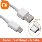 Оригинальный зарядный кабель Xiaomi USB 3,0, 3 А, Type C, для быстрой зарядки и передачи данных, для XIAOMI MI 9, 6, 4C, 4S, A1, 5, 5S Plus, 5C, 5X, Mix MAX 2, Redmi Pro