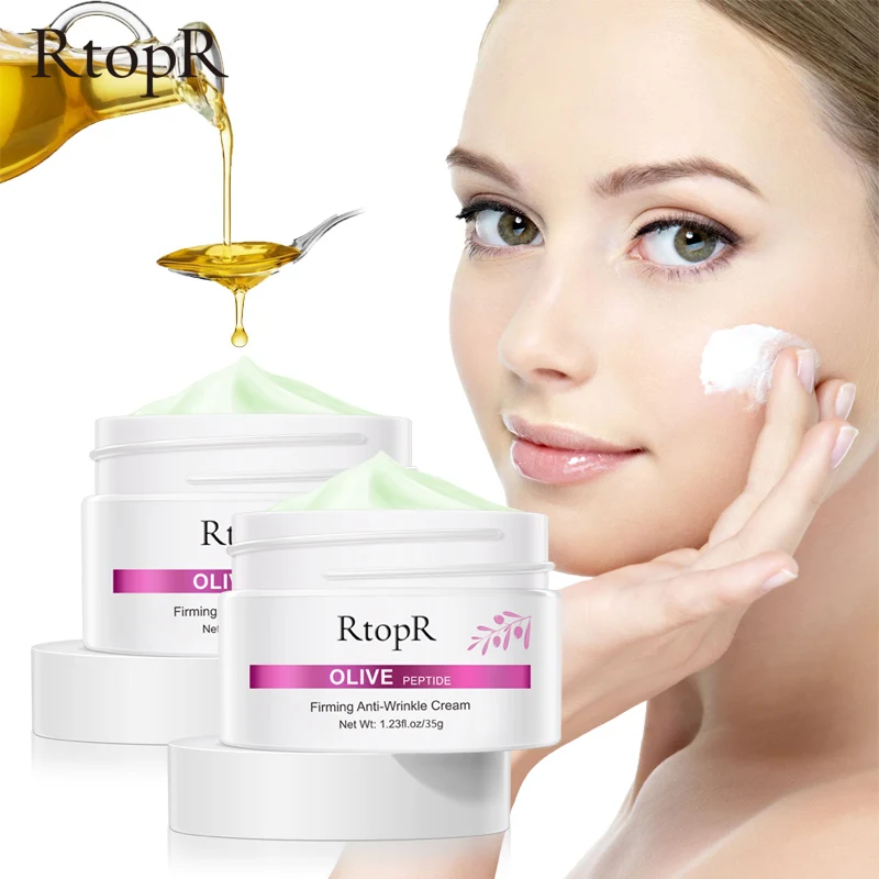 

2pcs Firming Anti-Wrinkle Olive Cream Reduce Face Fine Lines Peptide Tighten Pores Whitening Oil Control Acne hydrating skin
