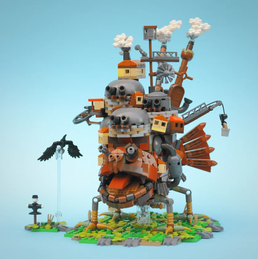 

MOC creative series Moving Castle compatible small particle assembled toy building block brick children's birthday gift model