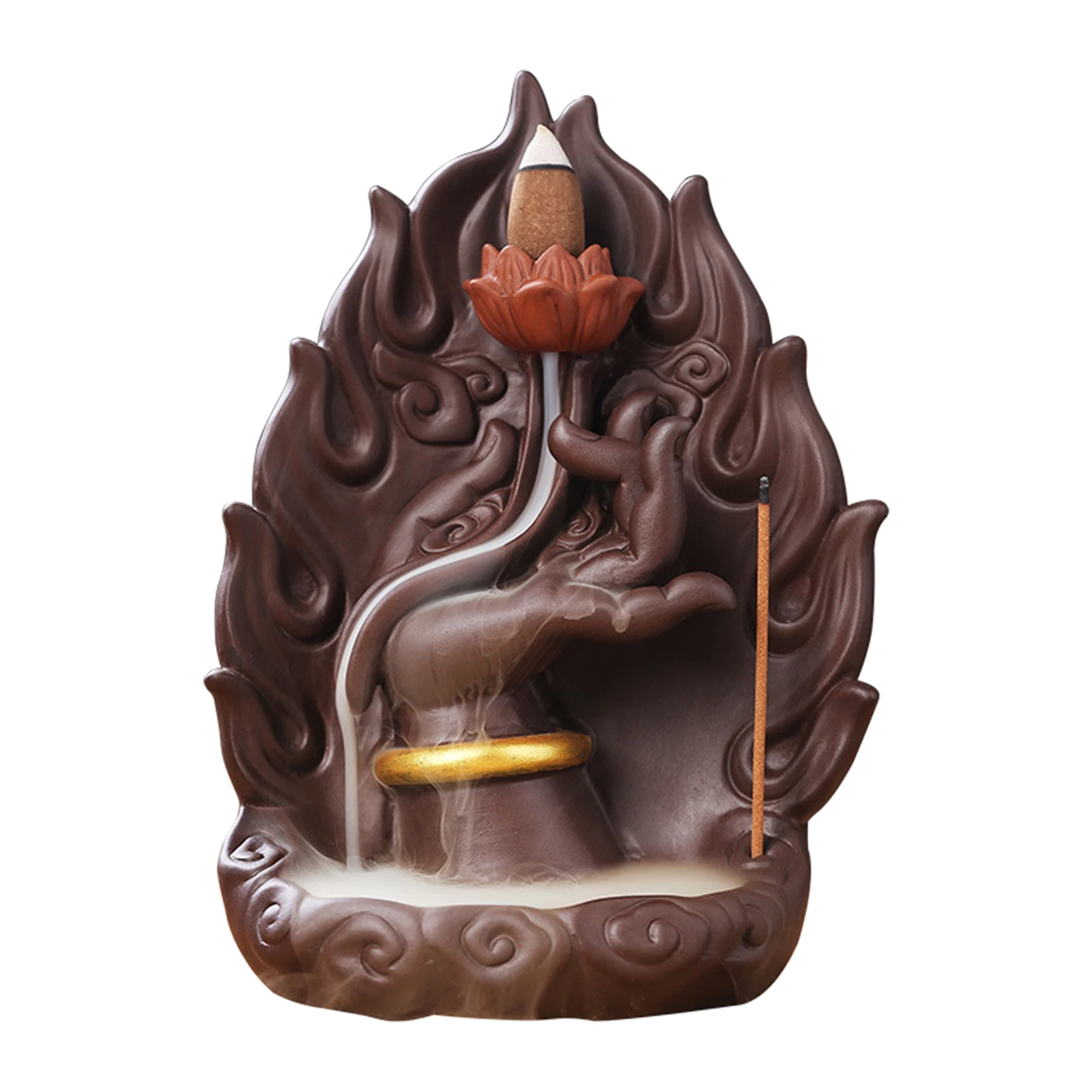 

Backflow Incense Burner Home Decor Temple 10 Incense Cone Holder Yoga Censer Decorative Home Fragrance Products Decoration