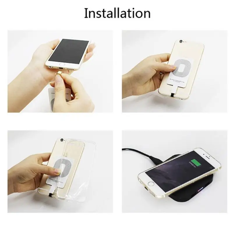 Fast Qi Wireless Charger Receiver For iPhone 6 7 Plus Universal Charging Adapter Pad Coil Micro USB Type-C Phone | Мобильные