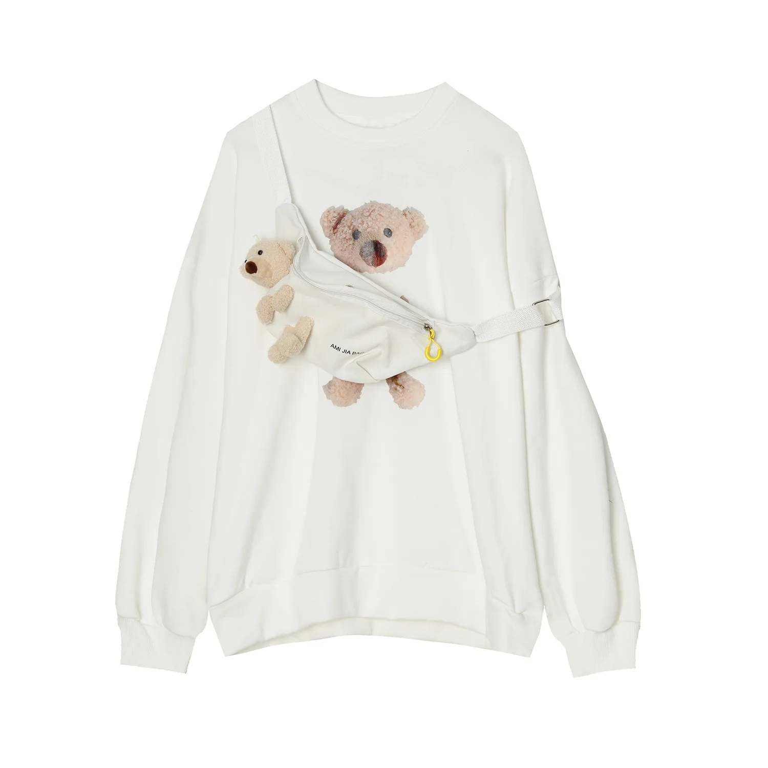 

MTL men's clothing | 2021 autumn new product, Korean version, loose and versatile, personalized bear's round neck sweater with