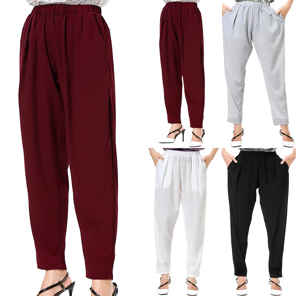 

2021 Summer New Fashion Women's Casual New High Quality Solid Woman Pencil Pants Bow Solid Y2k Versatile Commute Pants Capris