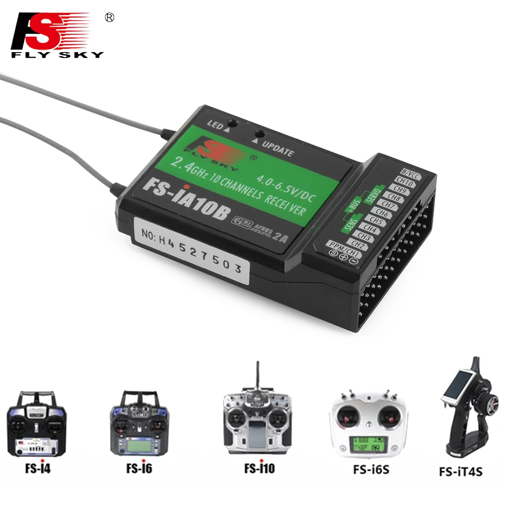 Flysky FS IA10B 2 4G 10ch приемник PPM Выход с iBus Порты и разъёмы для I4 I6 I10 I6S IT4S