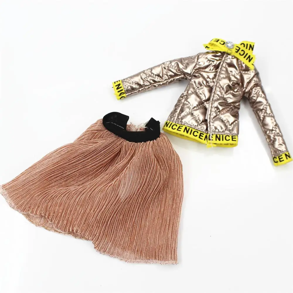 

Handmade Fashion Outfit Short Dress Cartoon Cute Pattern T-shirt Leggings Trousers Accessories Clothes for Barbieing Doll Toy
