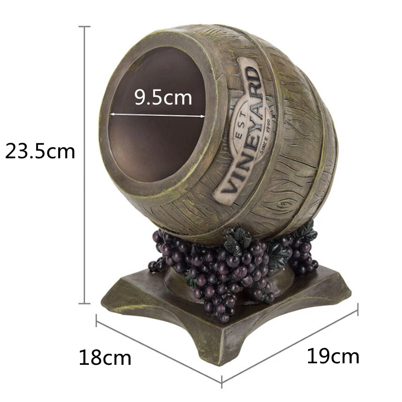 

NORTHEUINS Resin Wine Barrel Cart Wine Rack Hand-painted Bottle Holder Creative Home Decoration Accessorie Creative Wedding Gift