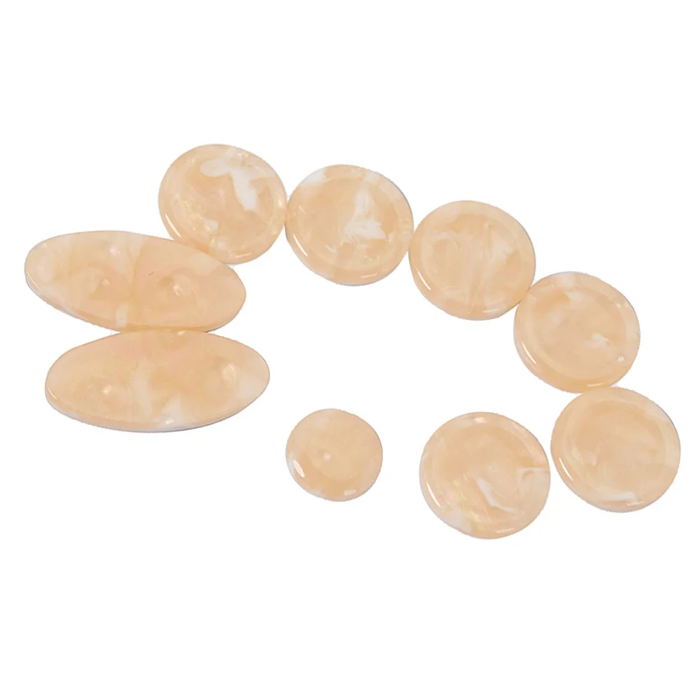 

9pcs/set Alto Tenor Soprano Saxophone Sax Shell Key Buttons Inlays Accessories (Light Yellow)