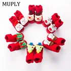 Детские Рождественские Носки для малышей теплые носки с оленями для новорожденных нескользящие носки для малышей 0-18 месяцев