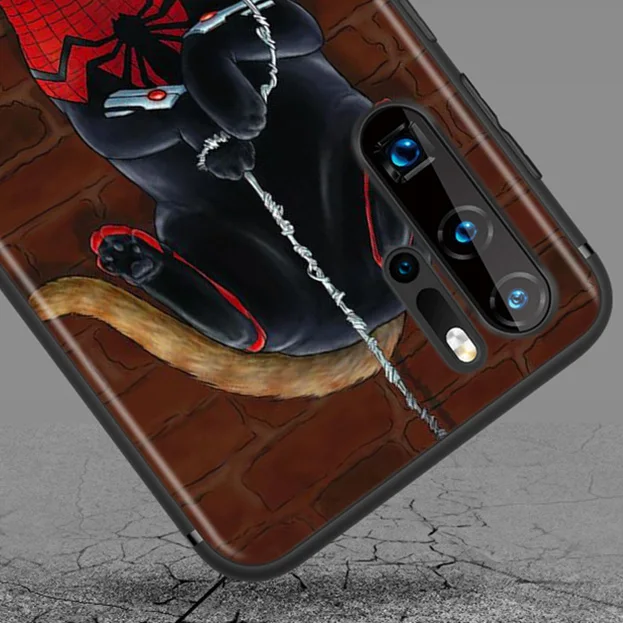 

Super Hero Marvel Avengers Spider-Man For Huawei P40 P30 P20 P10 P9 P8 Lite Mini E 5G Pro Plus 2017 2019 Soft Black Phone Case