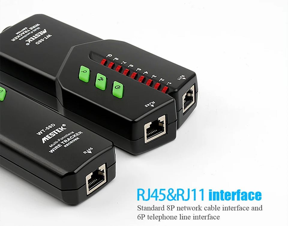 Телефонный провод трекер кабельный тестер для RJ45 RJ11 электрической линии поиск тестирования сетевой кабель детектор линии Finder WT58D