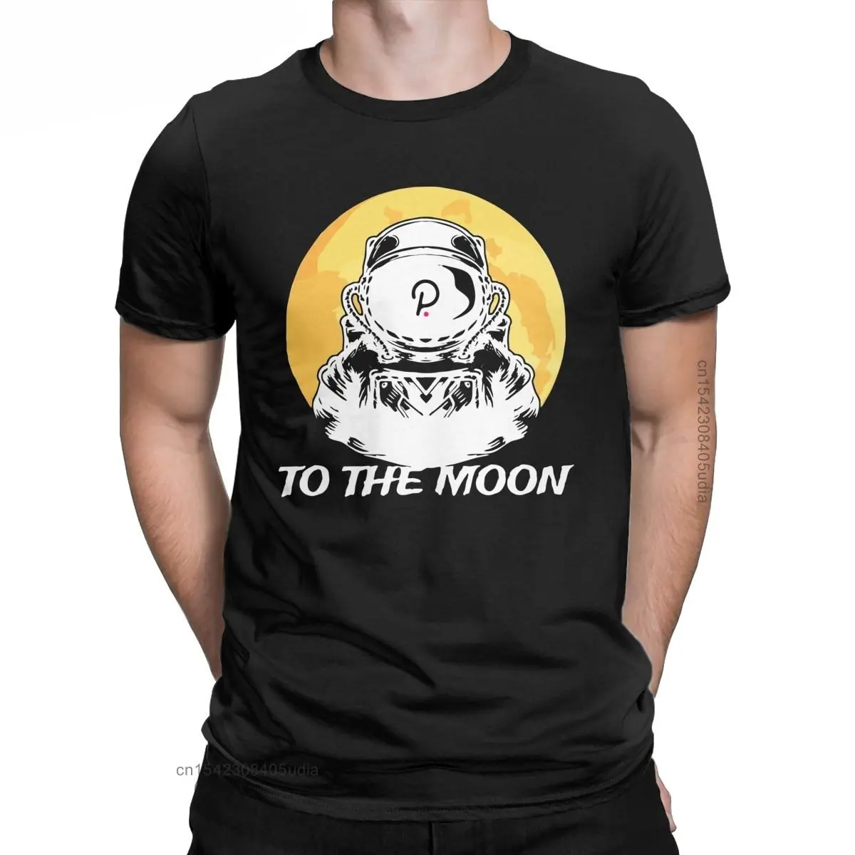 

Polkadot To The Moon Graphic T Shirts Men Cotton Vintage T-Shirt Vintage Bitcoin Crypto Ripple Tee Shirt for Men Big Size