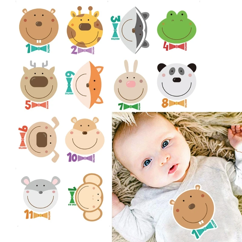 

12Pcs Month Sticker Baby Photography Commemorative Card Milestone Sticker X5XE