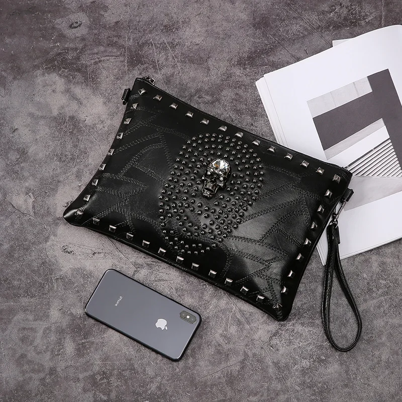 Мужская сумка новая молодежная модная мужская на запястье с головой призрака