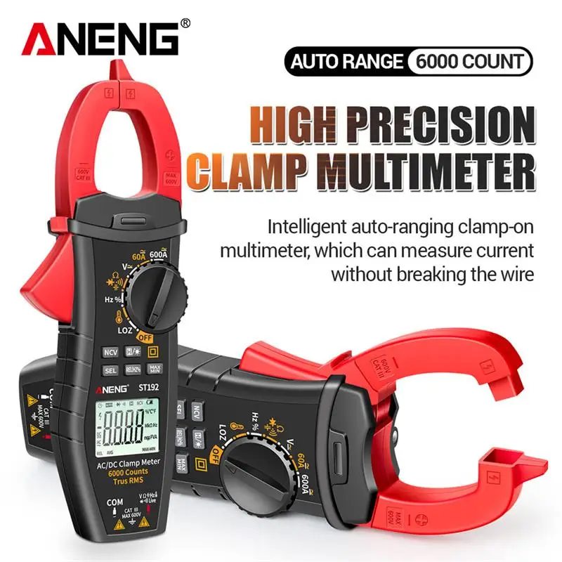 

ANENG ST190 ST194 ST193 ST192 ST191 Clamp Meter 6000 Counts True RMS Digital Multimeter AC/DC Auto Range Current Clamp Tester