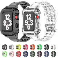 silicone strap for apple watch band series 6 se 5 4 3 transparent for iwatch bracelet 38mm 40mm 42mm 44mm watchband accessories