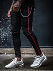Мужские облегающие джинсы, черные эластичные брюки-карандаш в полоску, в стиле хип-хоп