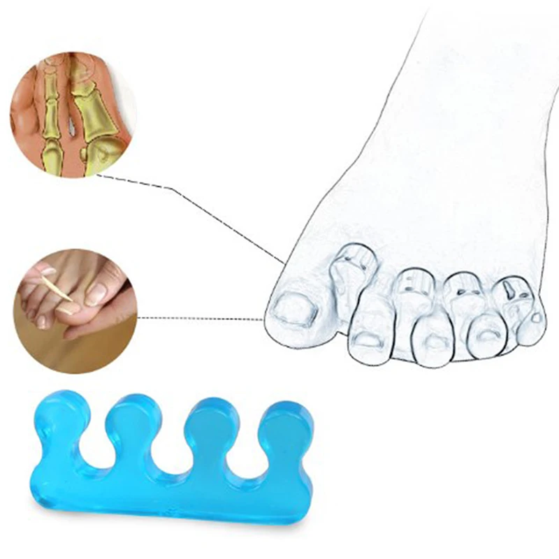 

2Pcs Soft Silicone Toe Separator Flexible Finger Spacer Manicure Pedicure Nail Toe Separating Straighteners Tool