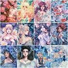 Алмазная 5D картина FIYO, полный квадратныйкруглый комплект, Женская Вышивка, мультяшная девушка, вышивка крестиком, мозаика, цветочный портрет, сделай сам, Настенный декор