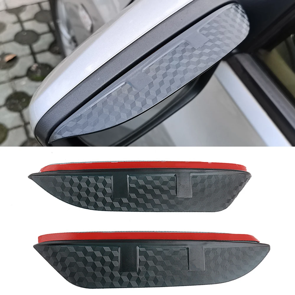 

For Hyundai IX25 2014-2021 Auto Car Side Rear View Mirror Rain Visor Carbon Fiber Texture Eyebrow Sun Shade Snow Guard Cover