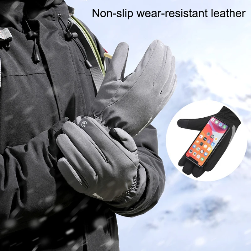 

Waterproof Winter Warm Gloves Snow Ski Gloves Snowboard Gloves Motorcycle Riding Winter Touch Screen Gloves for Men FK88