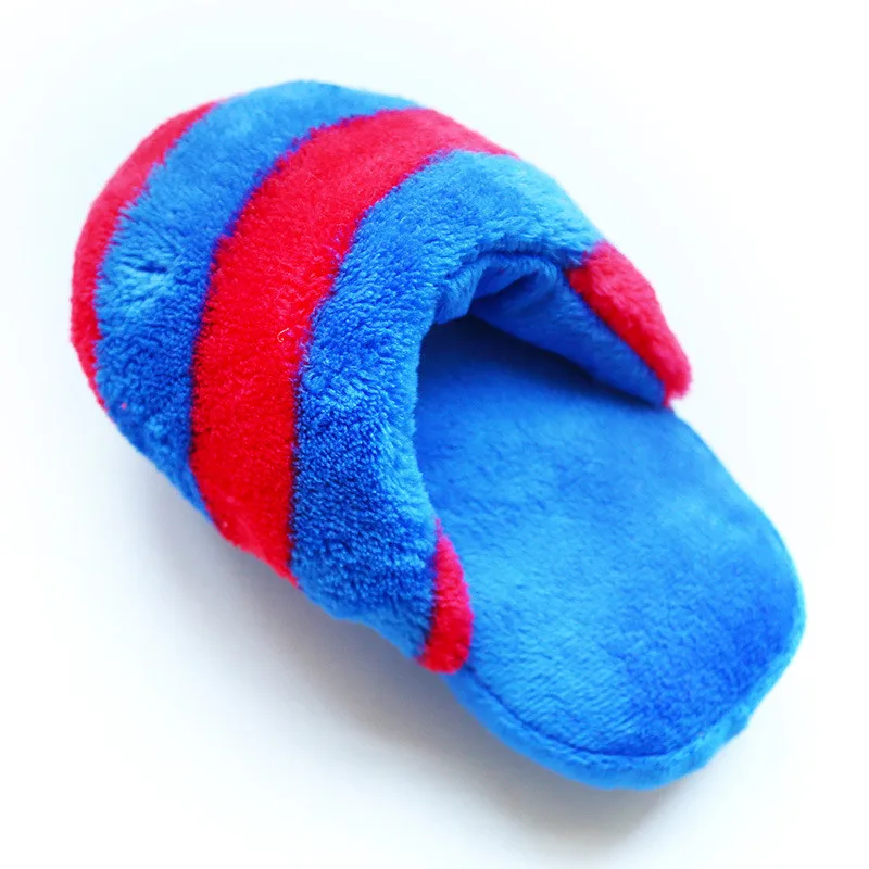 Новые игрушки для собак Pet Dog Toys Squeak Plush в форме тапочек, мягкая игрушка для жевания с звуком для щенков, интерактивные принадлежности для игры.