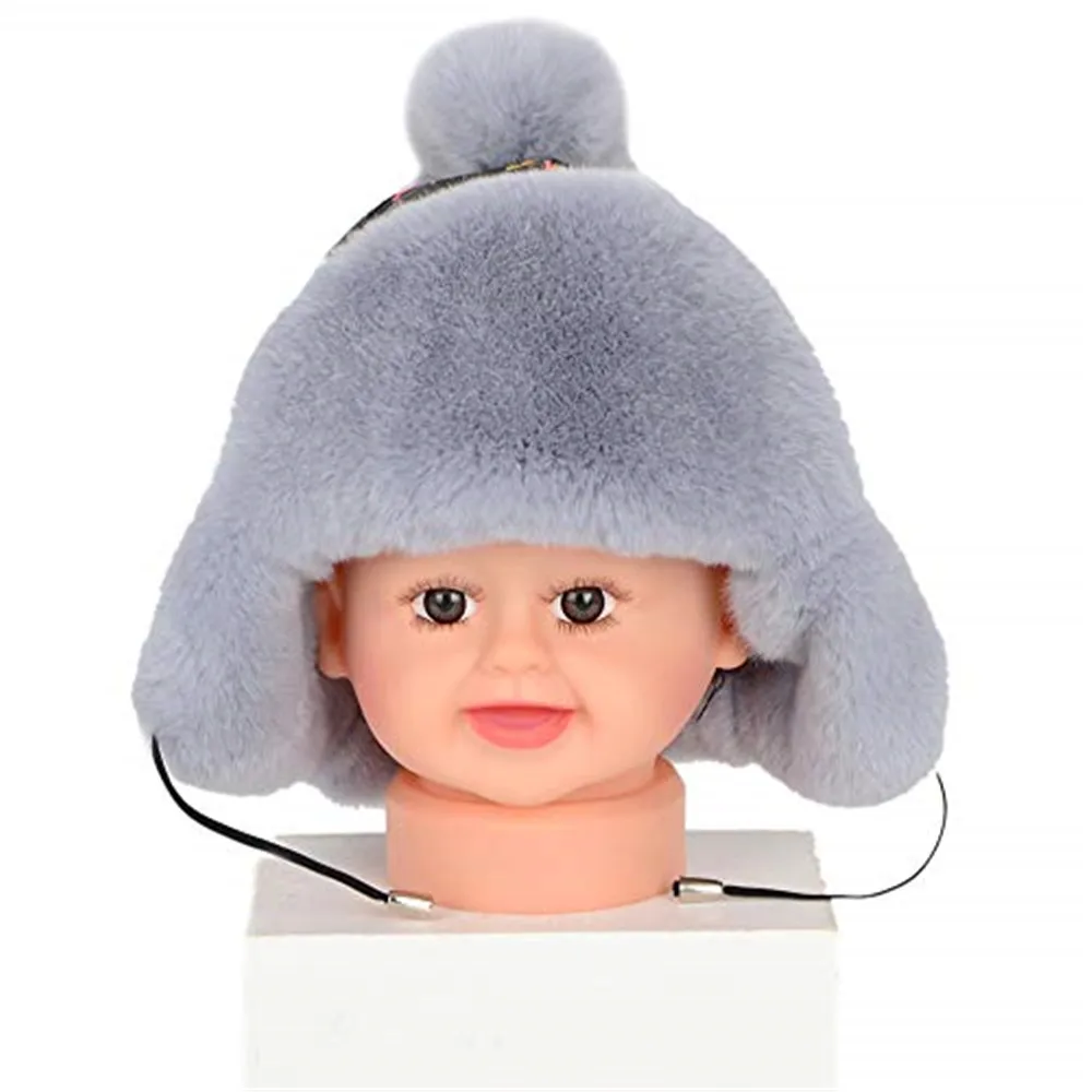 Детские меховые шапки из натурального кроличьего меха для мальчиков и девочек