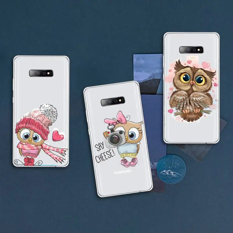 

Owl Cute cartoon animal Phone Case Transparent For Samsung Galaxy A S Note J 5 8 51 2016 Prime 20 Ultra 6 7 Edge PLUS 21