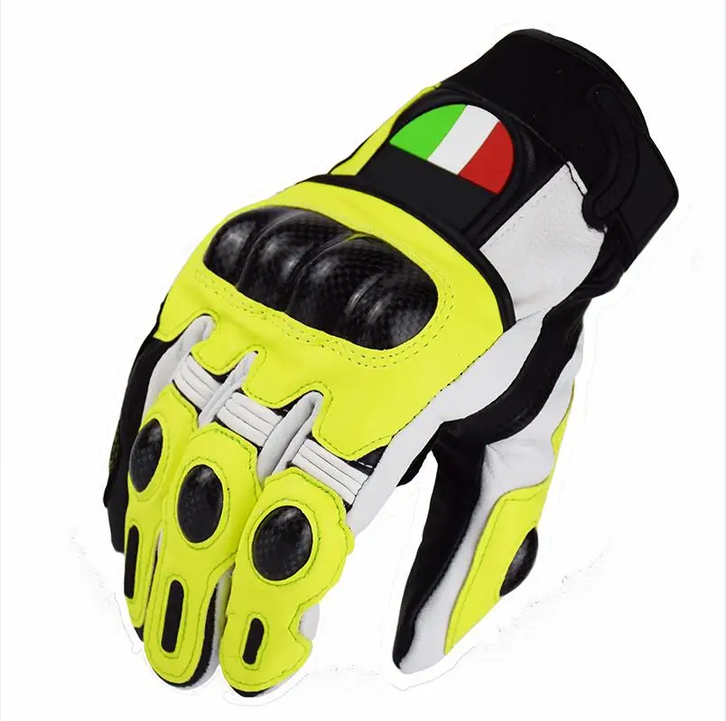 

Motorbike MX Dirt Bike Offroad Carbon Fiber Genuine Leather Gloves Motocross Motorcycle Black Gloves