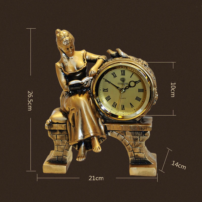 Настольные часы в Европейском стиле винтажные настольные украшения для гостиной