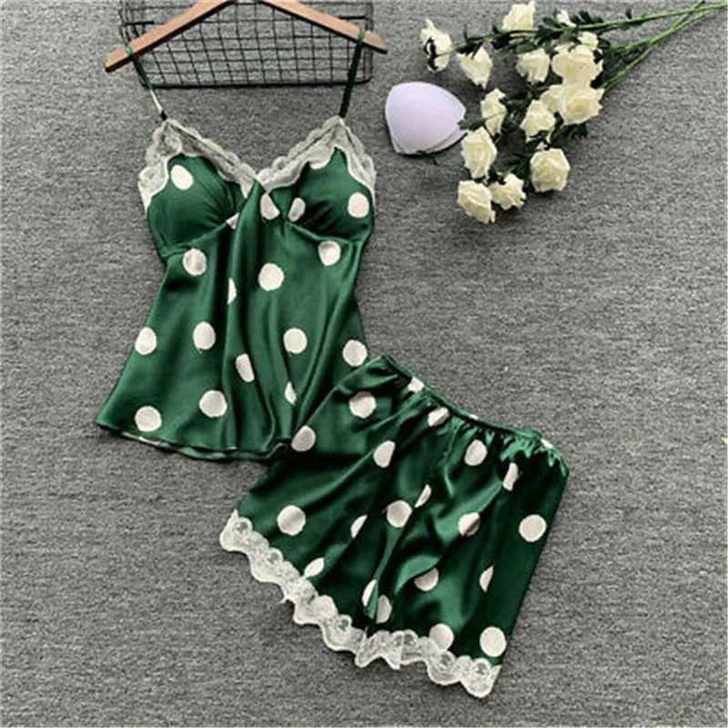 

Women Sexy Silk Satin Lingerie Nightwear Set Babydoll Nightie Shorts Pajamas