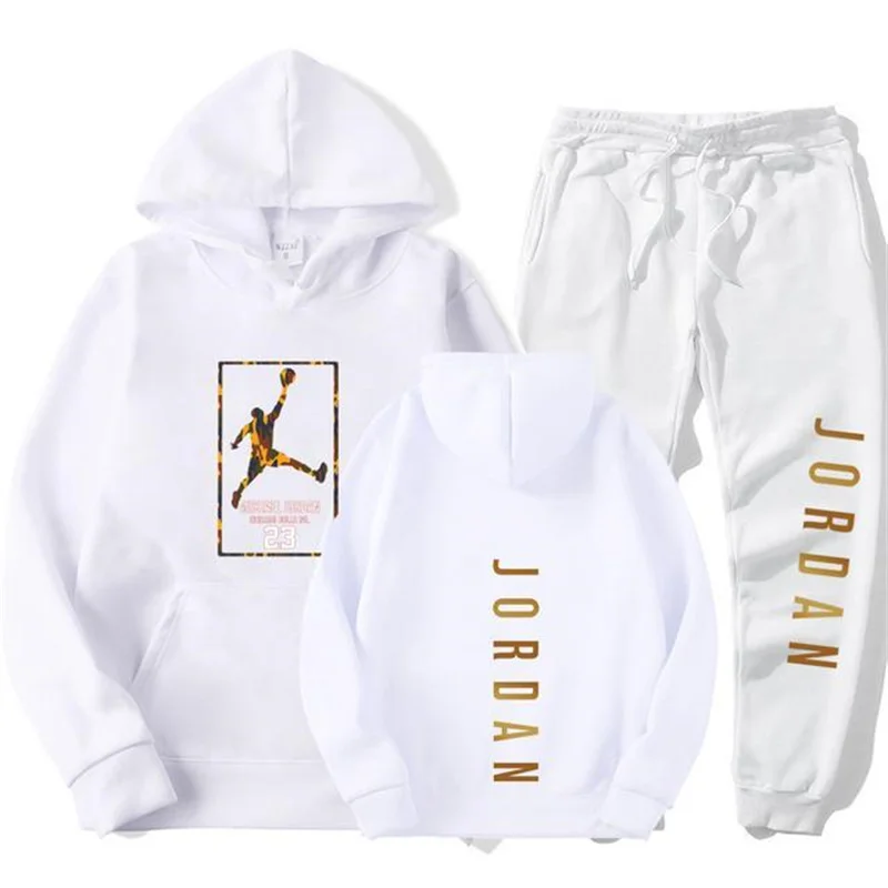 

Hot sale men and women couple fashion hoodie sportswear suit pullover wool hoodie + sweatpants 2 sets