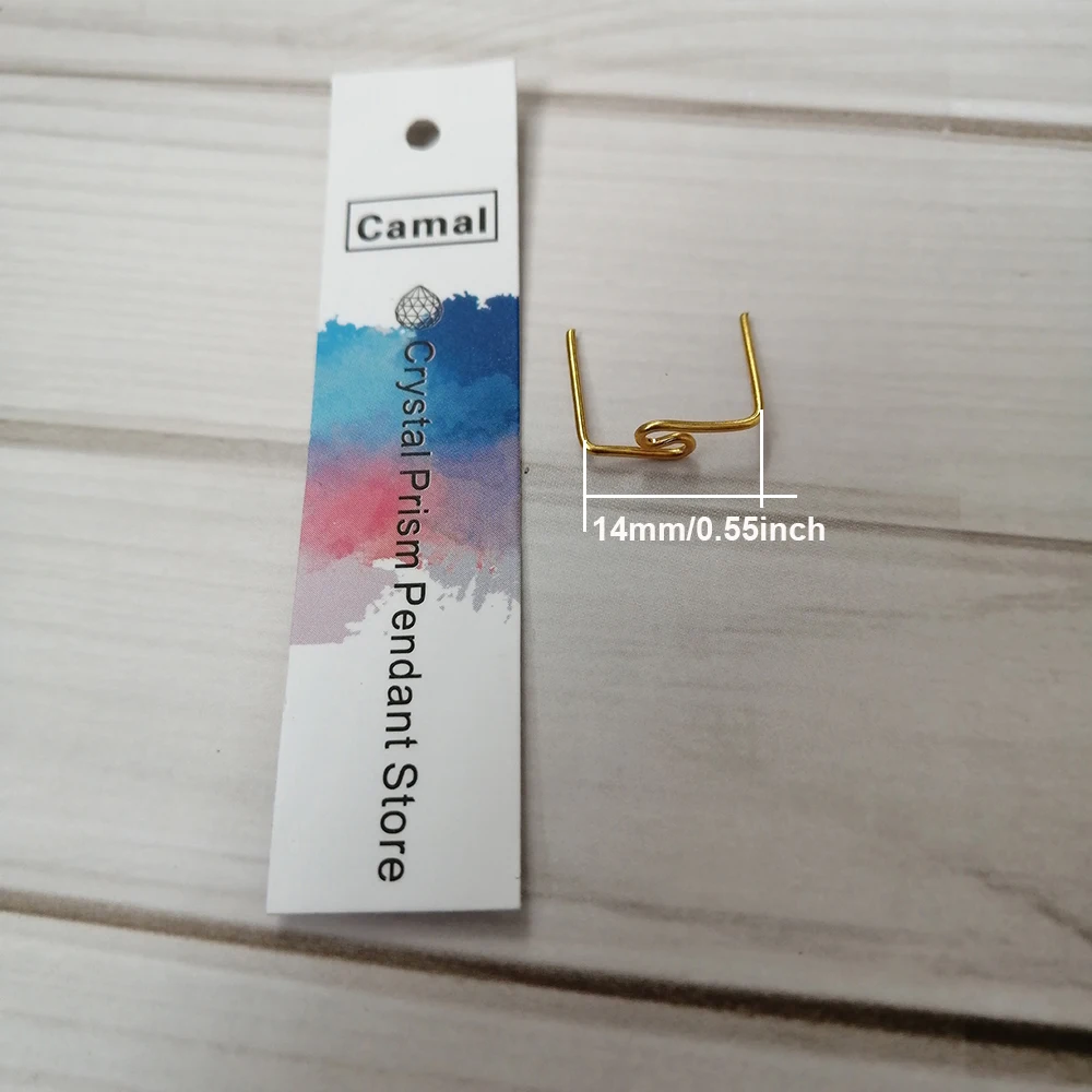 Camal 100 шт. 14 мм витые Коннекторы в форме м золотого цвета для хрустальной призмы