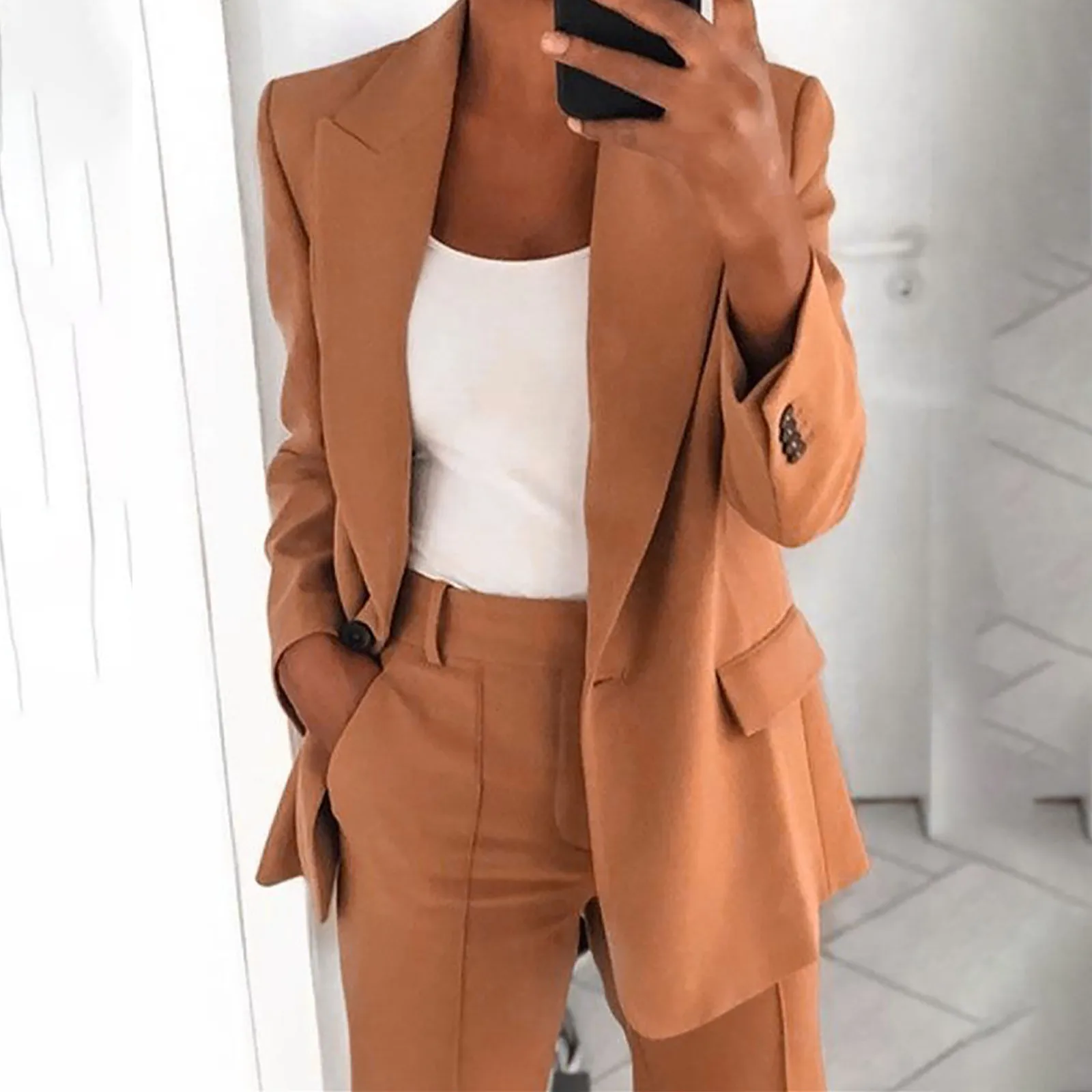 

Blazer Women 2021 Office Ladies Female Blazer for Women Solid Color Coat Autumn Long Sleeve Women Blazers and Jackets Femme New