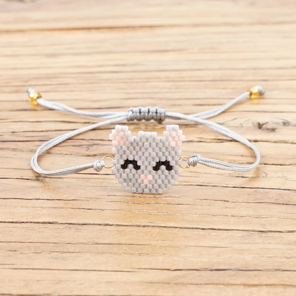SHINUSBOHO женский милый браслет кошка Ручной работы Бусины Миюки Ювелирные изделия