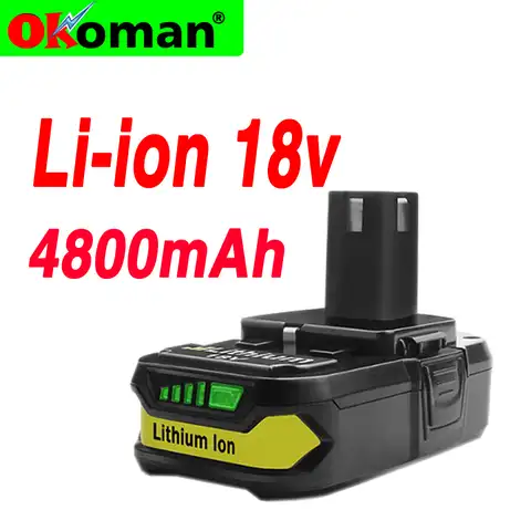 Литий-ионный аккумулятор 18 в 4800 мАч для Ryobi P107 P100 P102 P103 P104 P105 P107 P108 L10, электроинструменты