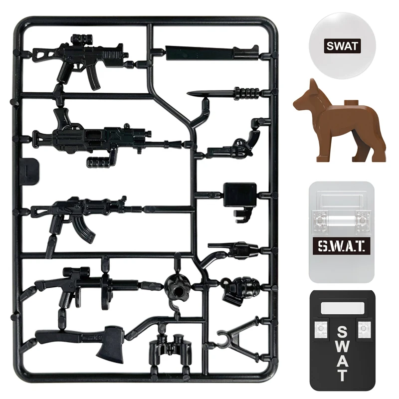 Конструктор городской военный спецназ солдат полиция MOC оружие пистолеты набор