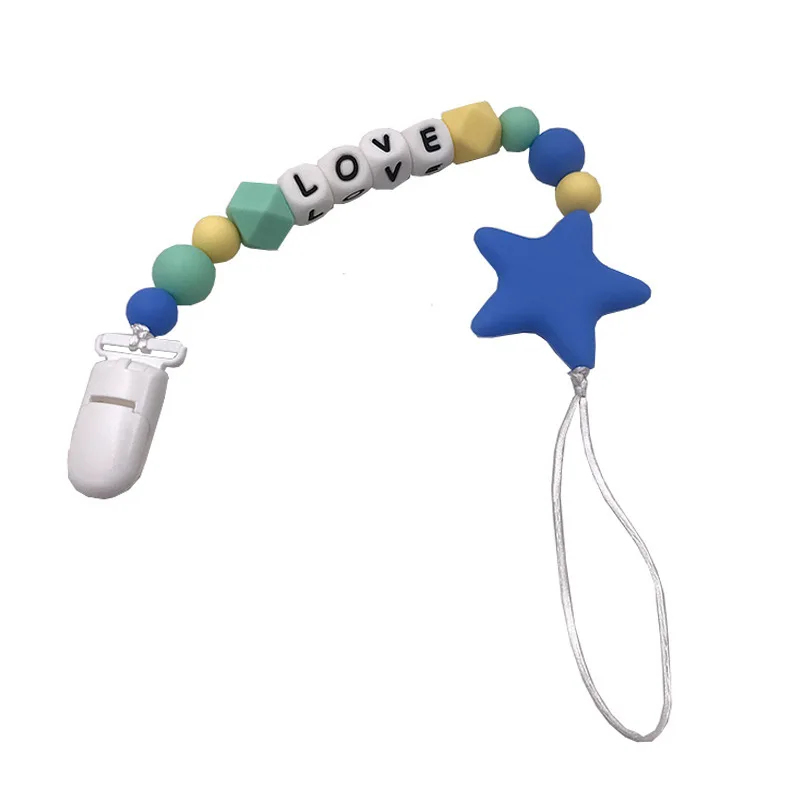 

10pcs Baby teething Silicone letters Beads Teething BPA Free Food Grade Pacifier Chain Accessories Baby Teething Necklace Beads