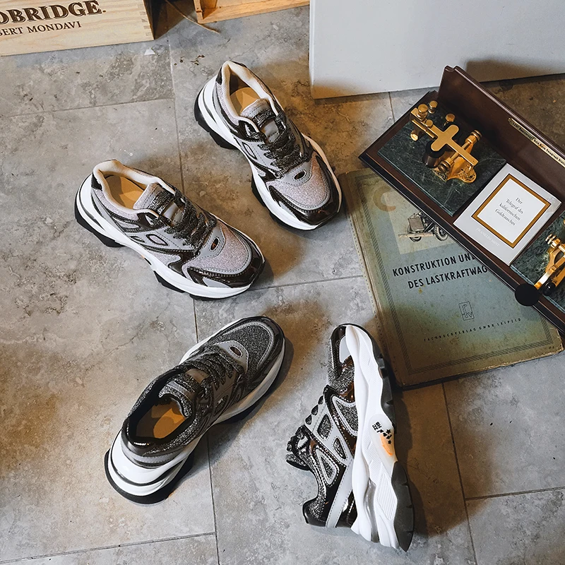 Fujin/обувь на плоской платформе Женская повседневная обувь Кроссовки из